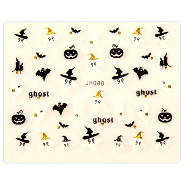 Halloween körömmatrica - JH080-arany